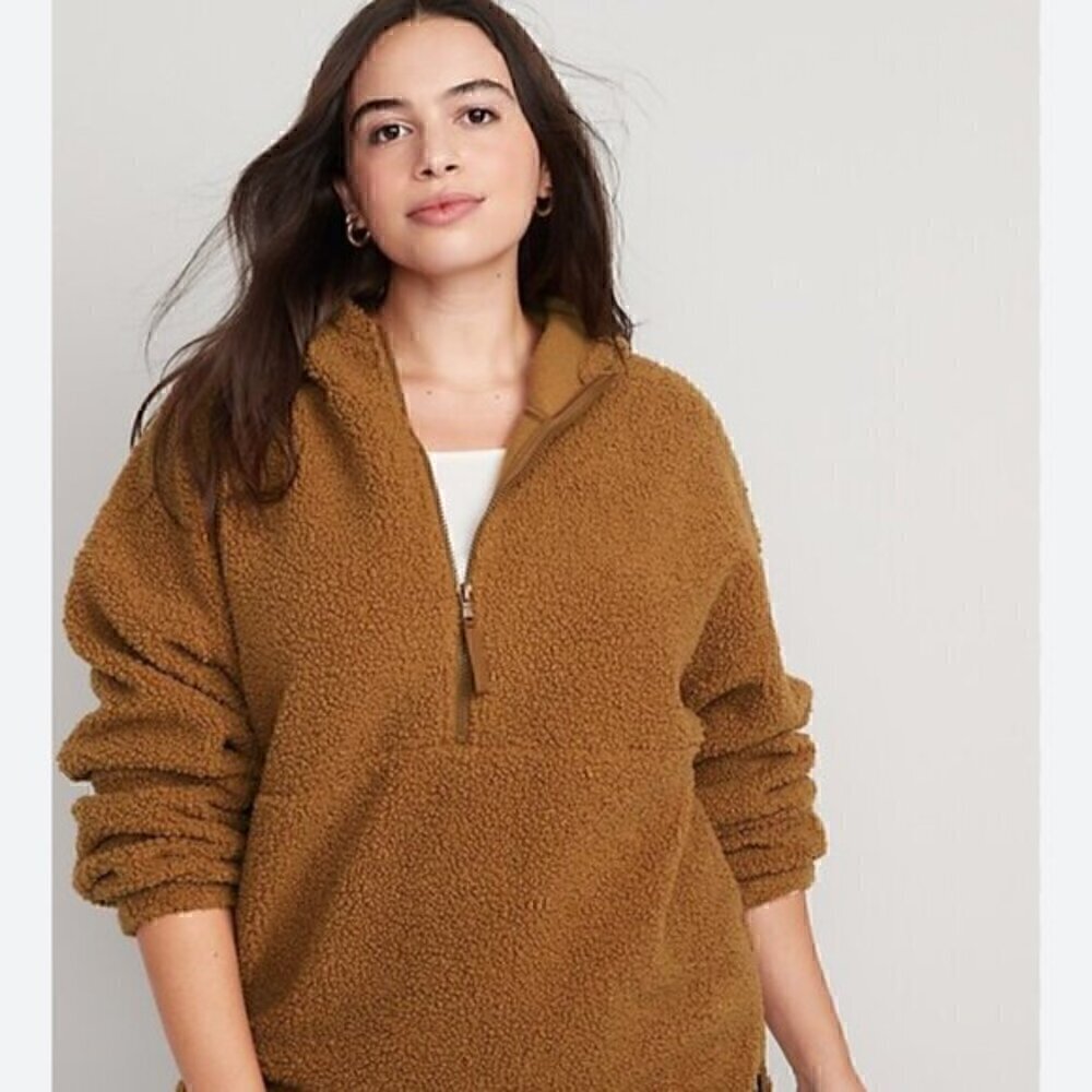 XL old navy  sherpa quarter zip sweater